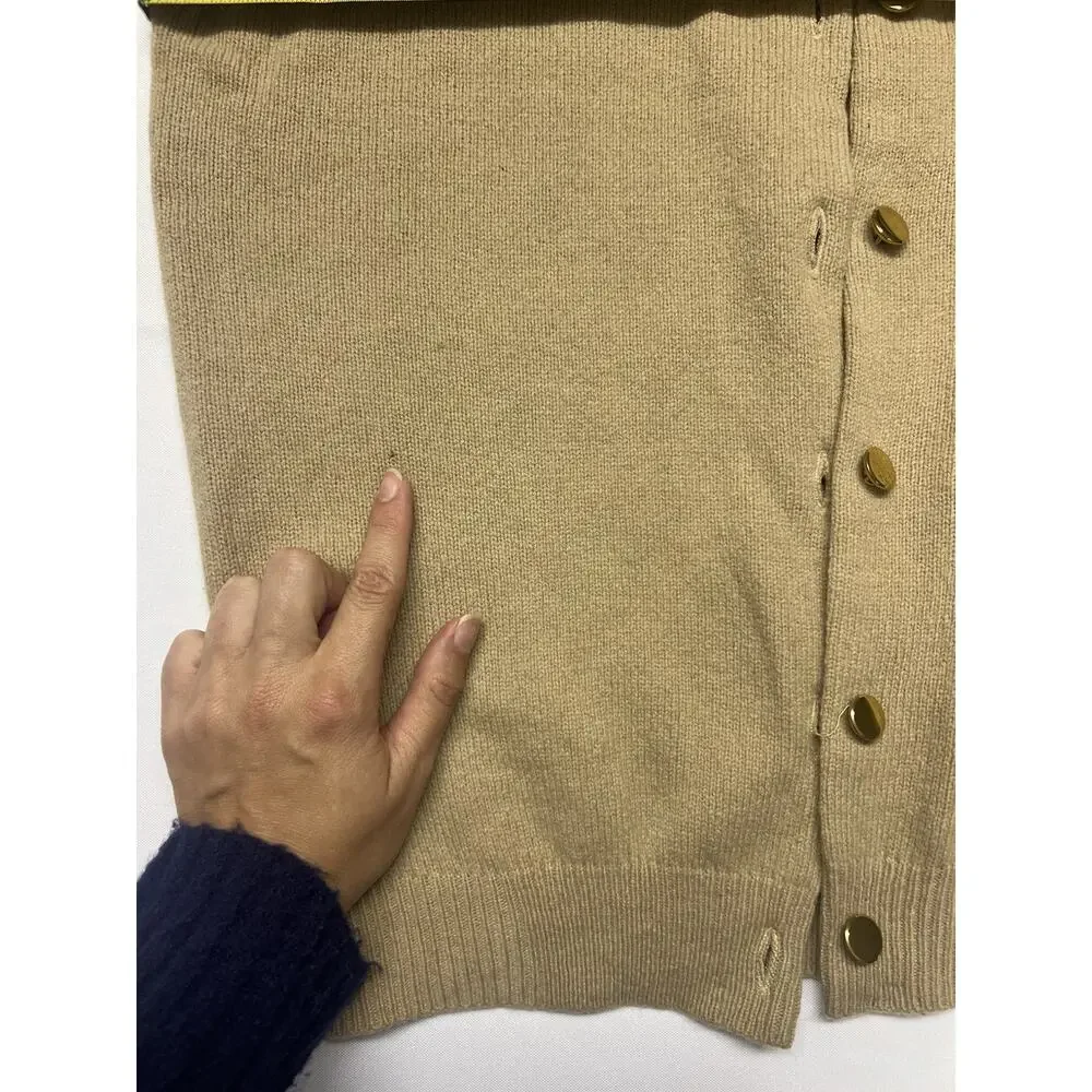 Archie Brown & Son 100% Lambswool Women’s Cardigan Camel Gold Sweater Size 40 - Picture 7 of 16